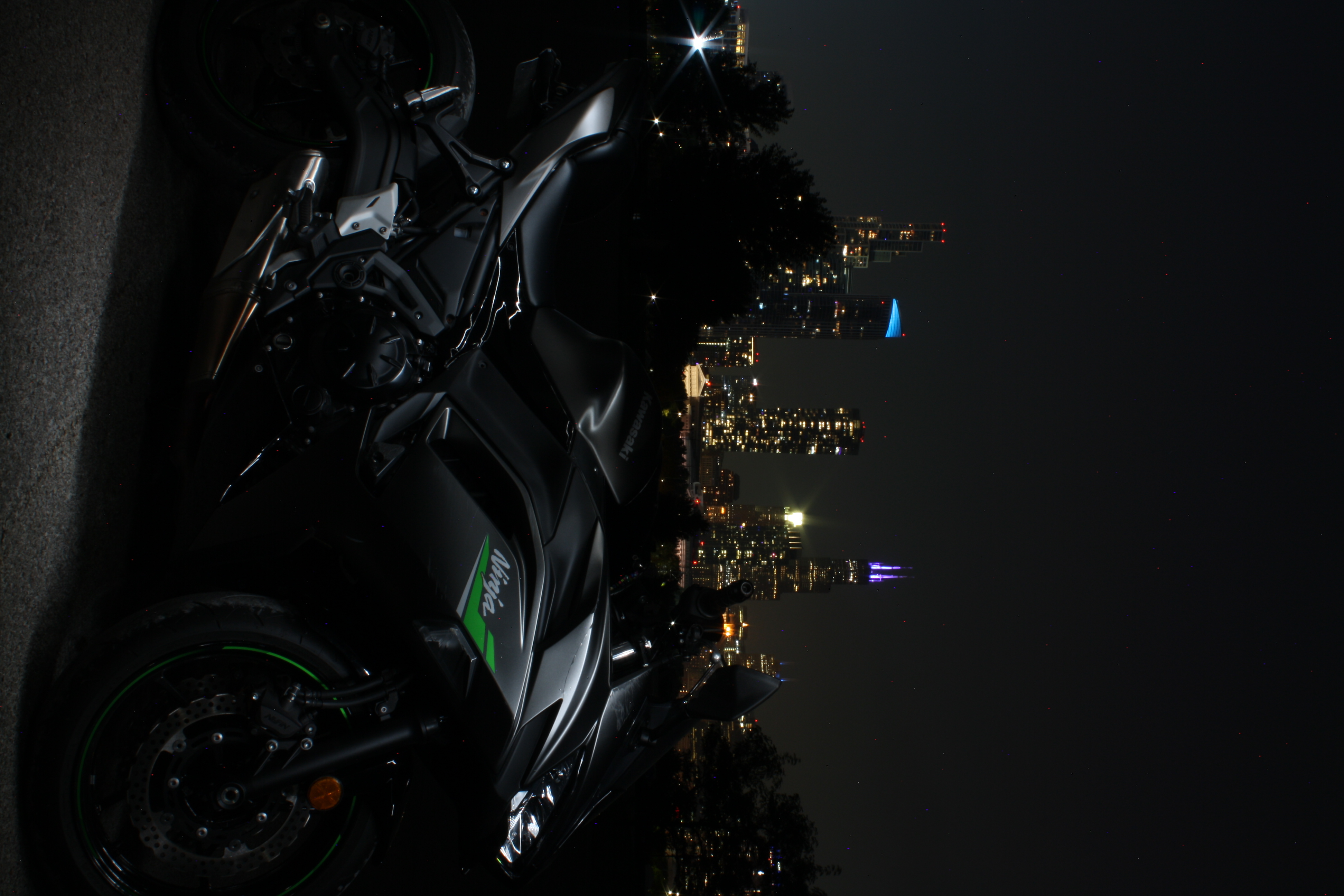 Fireworks over a city at night